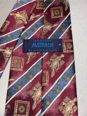 Address Australia Platypus and Boomerang Necktie Tie 4”x56” Made in Australia